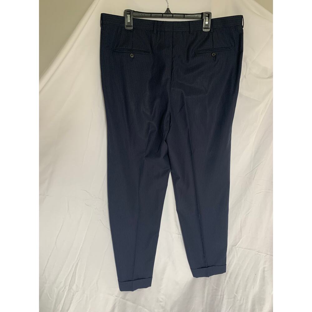 Hickey Freeman x Loro Piana 100% Worsted Wool Navy Pinstripe 2-Piece Suit 44L - Picture 5 of 16